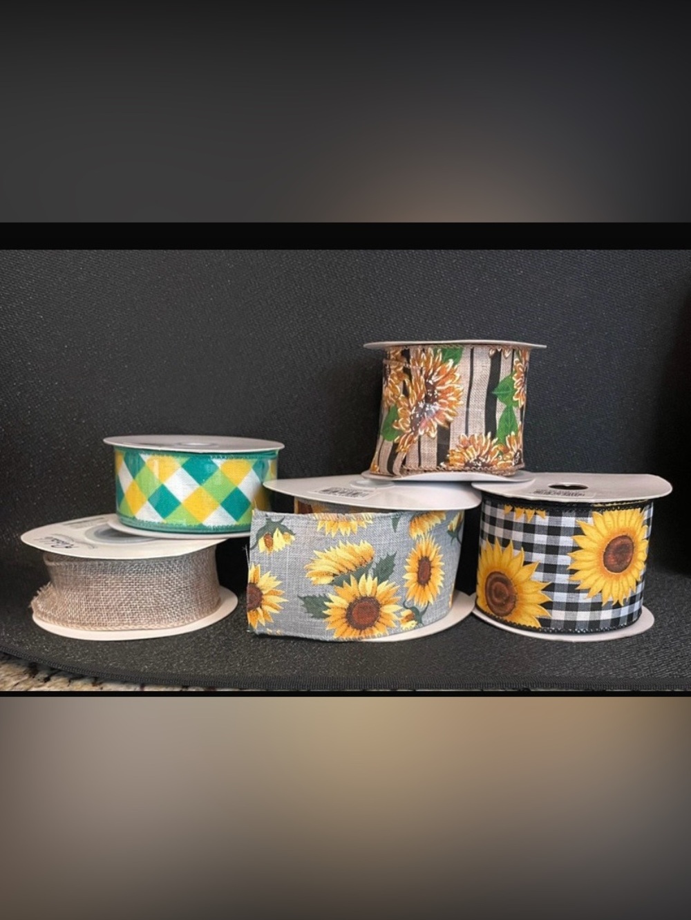 Sunflower  Ribbon - Yellow Sunflower Decorative Ribbon